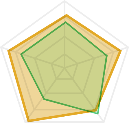 イラスト：E市（仮）の5指標レーダーチャート