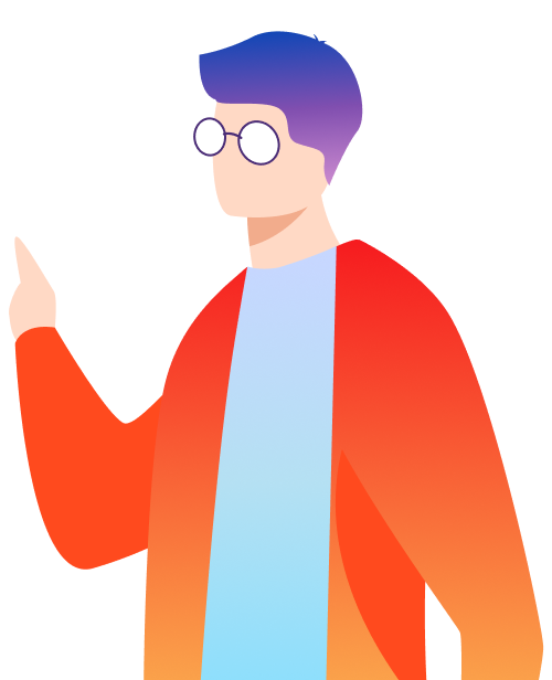 イラスト：指を指している人間